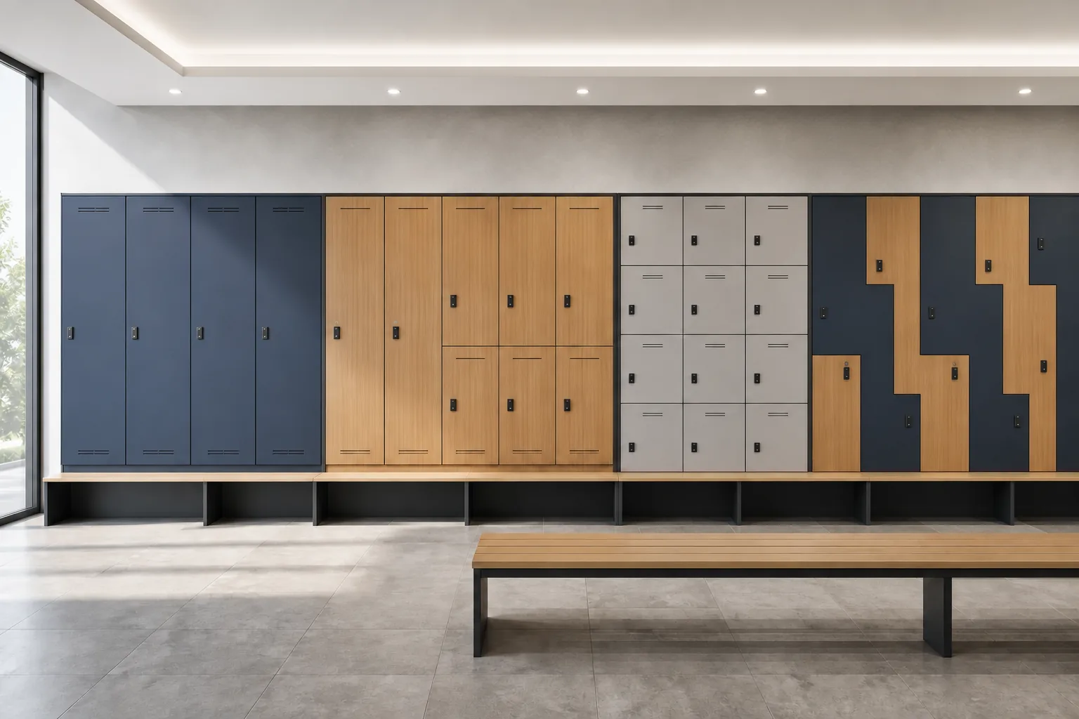 Text-free changing room locker scene